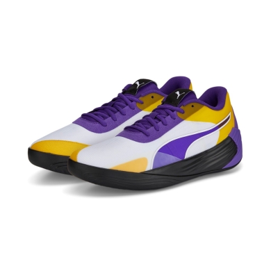 PPuma Indoor Court Shoes Fusion Nitro Team White/Purple Men's